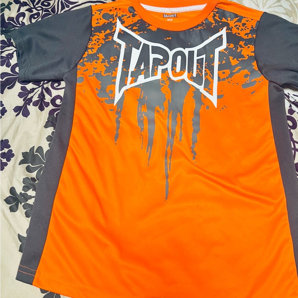 Tapout Kids Vibrant Orange and Charcoal Tee